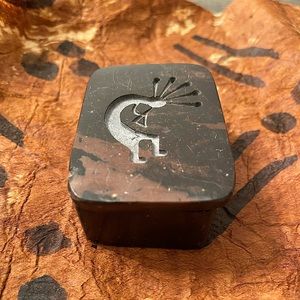 Vintage Tribal Kenyan Authentic Stone Small Storage/Jewelry Box